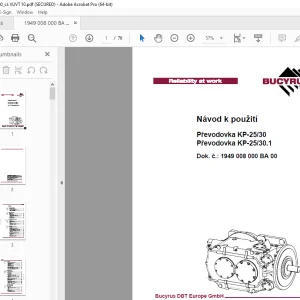 CAT Bucyrus Převodovka KP-25/30 Převodovka KP-25/30.1 Návod k použití PDF