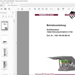 CAT Bucyrus Schildausbau 1500/3100-2/2x5104/813-1750 Betriebsanleitung PDF