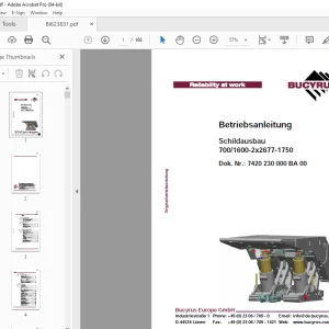 CAT Bucyrus Schildausbau 700/1600-2x2677-1750 Betriebsanleitung BI623831 PDF