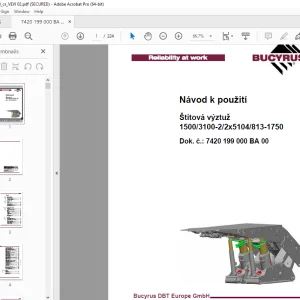 CAT Bucyrus Štítová výztuž 1500/3100-2/2x5104/813-1750 Návod k použití PDF