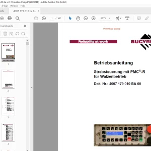 CAT Bucyrus Strebsteuerung mit PMC-R für Walzenbetrieb Betriebsanleitung PDF