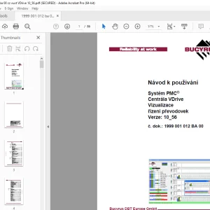 CAT Bucyrus Systém PMC Centrála VDrive Vizualizace řízení převodovek Návod k použití PDF