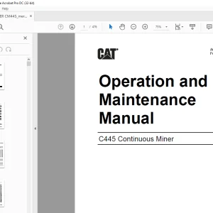 CAT C445 Continuous Miner Operation and Maintenance Manual - PDF DOWNLOAD