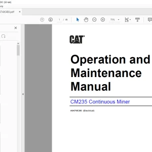 CAT CM235 Continuous Miner (Electrical) Operation and Maintenance Manual A6474X380