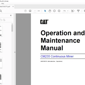 CAT CM235 Continuous Miner Operation and Maintenance Manual A6474X375