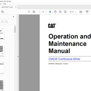 CAT CM235 Continuous Miner Operation and Maintenance Manual A6474X377