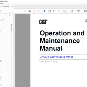 CAT CM235 Continuous Miner Operation and Maintenance Manual A6474X379 - PDF DOWNLOAD