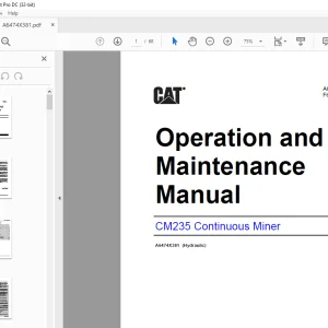 CAT CM235 Continuous Miner Operation and Maintenance Manual A6474X381