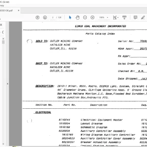CAT Continuous Miner 2810 Drum Miner Parts Manual 70880047 - PDF DOWNLOAD