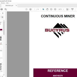 CAT Continuous Miner A6474X370 Operation & Maintenance Manual - PDF DOWNNLOAD
