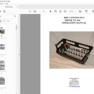 CAT DBT CONTINUOUS MINER TX-944 OPERATION MANUAL - PDF DOWNLOAD
