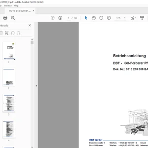 CAT DBT GH-Förderer PF 4/932 Betriebsanleitung - PDF DOWNLOAD