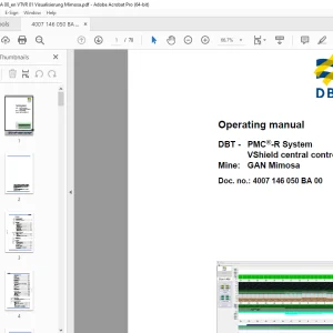 CAT DBT PMC-R System VShield central control Mine GAN Mimosa Operating Manual PDF