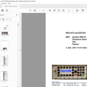 CAT DBT Systém PMC-R Porubové řízení Důl Paskov Návod k používání  - PDF DOWNLOAD