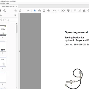 CAT DBT Testing Device for Hydraulic Props & Vents Operating Manual PDF