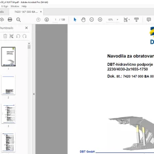 CAT DBT-hidravlično podporje 2230 4030-2x1655-1750 Navodila za obratovanje PDF