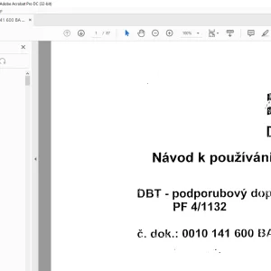CAT DBT - podporubovy dopravnik PF 41132 Navod k pouzivani - PDF DOWNLOAD