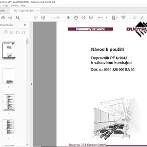 CAT Dopravník PF 6/1042 k válcovému kombajnu Návod k použití - PDF DOWNLOAD