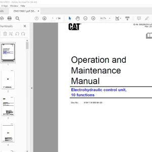 CAT Electrohydraulic Control Unit 10 Functions Operating & Maintenance Manual EM019661 PDF