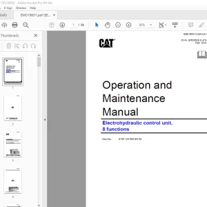 CAT Electrohydraulic Control Unit 8 Functions Operating & Maintenance Manual EM019601 PDF