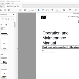 CAT Electrohydraulic Control unit, 10 function Operation & Maintenance Manual EM016361 PDF