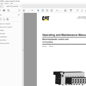 CAT Electrohydraulic control unit 14 Functions Operating & Maintenance Manual PN 893719 PDF