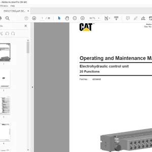 CAT Electrohydraulic control unit 20 Function Operating & Maintenance Manual PDF