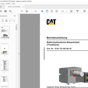 CAT Elektrohydraulische Steuereinheit 2 Funktionen Betriebsanleitung PDF