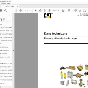 CAT Компоненты гидравлической системы Технические данные EM028733 PDF
