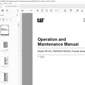 CAT FB140 (7MFBHM-56DDH) Feeder Breaker Operation & Maintenance Manual BI001467 PDF