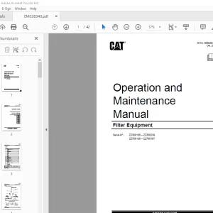 CAT Filter Equipment Operation & Maintenance Manual EM028340 PDF