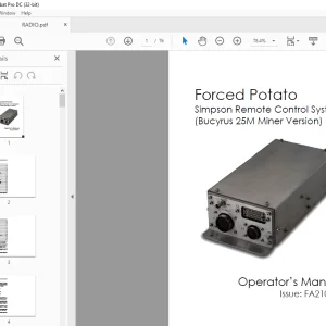 CAT Forced Potato Simpson Remote Control System (Bucyrus 25M Miner Version) Operator’s Manual FA2101.C