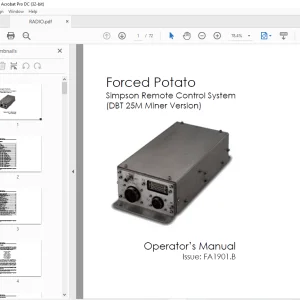 CAT Forced Potato Simpson Remote Control System (DBT 25M Miner Version) Operator’s Manual FA1901.B