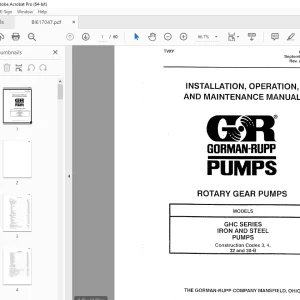 CAT GR Pumps Rotary Gear Pump GHC Series Iron & Steel Pumps Operation & Maintenance Manual PDF