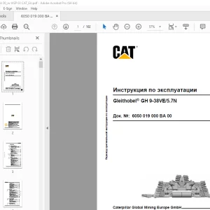 CAT Gleithobel GH 9-38VE/5.7N Инструкция по эксплуатации PDF