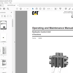 CAT Hydraulic Control Unit 4 Functions Operation & Maintenance Manual EM018787 PDF