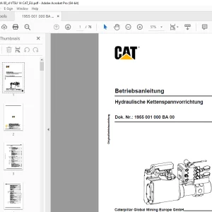 CAT Hydraulische Kettenspannvorrichtung Betriebsanleitung PDF