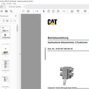 CAT Hydraulische Steuereinheit, 2 Funktionen Betriebsanleitung PDF