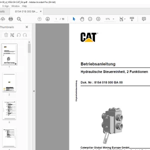 CAT Hydraulische Steuereinheit, 2 Funktionen Betriebsanleitung PDF