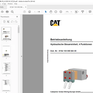 CAT Hydraulische Steuereinheit, 4 Funktionen Betriebsanleitung PDF
