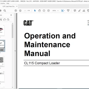 CAT Load Haul Dump CL115 Compact Loader Operation and Maintenance Manual - PDF
