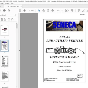 CAT Load Haul Dump FBL-15 LHD / UTILITY VEHICLE Operators Manual - PDF DOWNLOAD