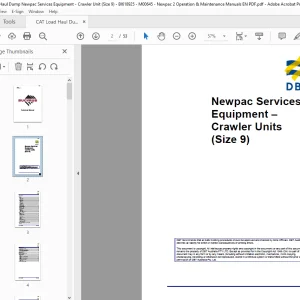 CAT Load Haul Dump Newpac Services Equipment – Crawler Units (Size 9) Operators Manual