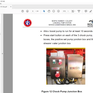 CAT NEWPAC COLLIERY LONGWALL PUMP STATION SERVICE & MAINTENANCE MANUAL 2006 BI619136PDF
