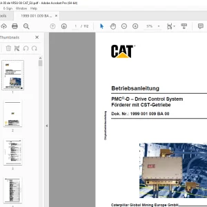 CAT PMC-D Drive Control System Förderer mit CST-Getriebe Betriebsanleitung PDF