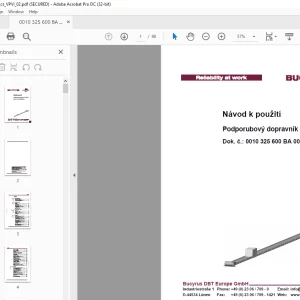 CAT Podporubový dopravník PF 41/132 Návod k použití 0010 325 600 BA 00 PDF