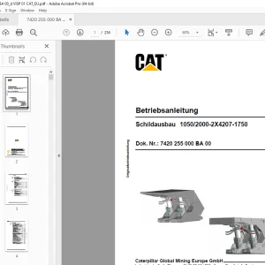CAT Schildausbau 1050/2000-2X4207-1750 Betriebsanleitung PDF