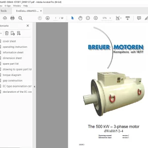 CAT The 500 kW 3-phase motor dWaH65/2-4 Operating Manual PDF