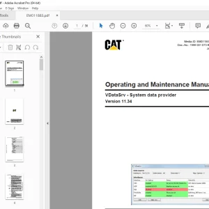 CAT VDataSrv System data provider Operating & Maintenance Manual EM011883 PDF
