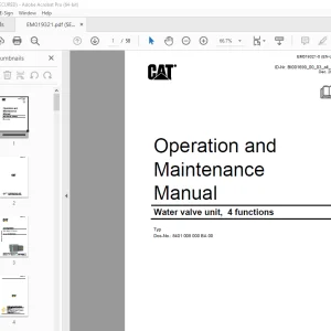 CAT Water valve unit, 4 function Operation & Maintenance Manual EM019321 PDF